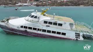 Hurricane Beryl  Carriacou Grenada  Tyrell Bay Hospital NW island  Drone [upl. by Eneleuqcaj]