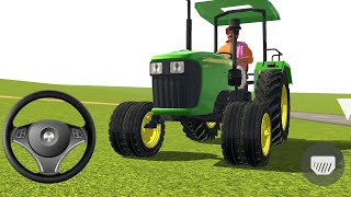 John Deere Tractor 4 by 4 farming Indian driving 3D simulator tractor wala Android gameplay [upl. by Ayenet461]