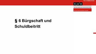 Schuldrecht BT – Folge 18 Bürgschaft Theoretischer Teil [upl. by Ettelrac]