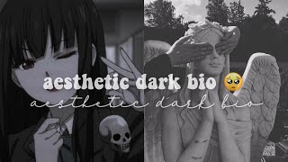 aesthetic dark bio ideas igrpwatele✨ [upl. by Lesiram330]