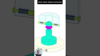 Quick clamp release mechanism autocad engineering mechanism machine mechanical 3d solidworks [upl. by Cirenoj]