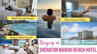 SHERATON WAIKIKI BEACH RESORT HOTEL  3 ROOMS PERSONAL TOUR  2024  Bonvoy Hotel [upl. by Dyrrej419]