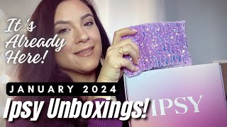 JANUARY 2024 IPSY GLAM BAG amp BOXYCHARM UNBOXINGS amp SWATCHES [upl. by Chae]