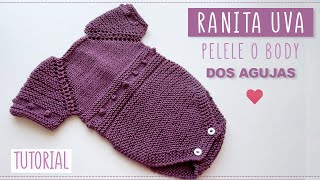 CÓMO TEJER RANITA UVA PELELE O BODY PARA BEBÉ TEJIDA DOSAGUJAS PATRONES GRATIS PASO A PASO TUTORIAL [upl. by Steinman]