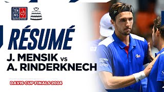 🇨🇿🇫🇷 RÉSUMÉ Rinderknech vs Lehecka  Davis Cup Finals 2024 [upl. by Eeliak]