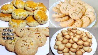 4 Bakery Biscuit Recipes  Eggless Suji Biscuit Almond Nan Khatai Zeera BiscuitAnday Wale Biscuit [upl. by Dierolf672]