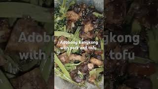 adobong Kangkong with pork and tofu yummyfood dinner cooking ulamfortoday foodlover [upl. by Nemad]