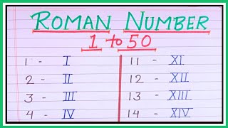 Roman numbers 1 to 50  roman numerals Roman Number 1 se 50 tak  how to write roman numbers [upl. by Anastice843]