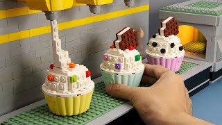 LEGO CUPCAKE FACTORY  The Ultimate Lego Food Machine in real life [upl. by Enirehtak]