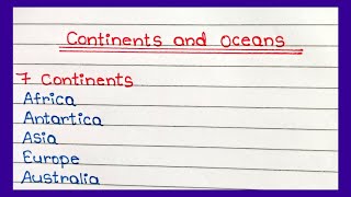 7 Continents and 5 oceans of the World  Learn 7 Continents and 5 Oceans Name in English [upl. by Deering]