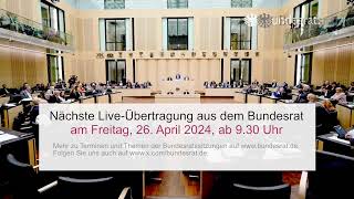 Livestream der 1042 Sitzung des Bundesrates [upl. by Midis]