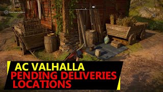 AC Valhalla Pending Deliveries Locations  Where to deliver Stone Slab Rosewater Mead Crate Anvil [upl. by Anyale]