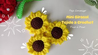 Mini Girasol Tejido a Crochet  Tutorial De Crochet paso a paso [upl. by Ahsitniuq255]