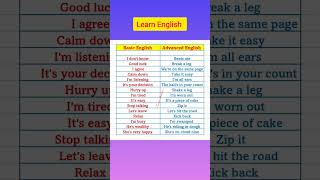 Basic English Vs Advance English 🥰✍️🙏 shorts youtube viral [upl. by Ynehteb247]