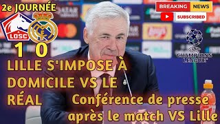 LE REAL MADRID SINCLINE À lille 10 en ucl pressconference de ancelotti vinijr kilyanmbappe [upl. by Merrel]