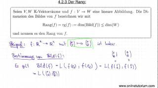 Der Rang Teil I  Mathematik Video Tutorium [upl. by Eelrehpotsirhc]