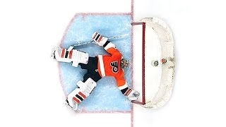 Michal Neuvirth Collapses  Stretchered Off Ice  April 1 2017 HD DualFeed [upl. by Yntirb]