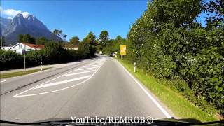 Driving Into Garmisch Partenkirchen To Eibsee Bavarian Zugspitze Railway [upl. by Gilberto]