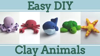 Easy Clay Animals for Beginners 1│5 in 1 Polymer Clay Tutorial [upl. by Ringsmuth]