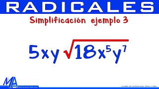 Simplificación de radicales  Ejemplo 3 [upl. by Edas]