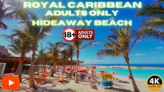 Adults Only 18 Hideaway Beach in Perfect Day at CocoCay Bahamas  Best Private Island [upl. by Annekim]