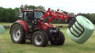 Pressing  Wrapping  Collecting Bales  Case IH  Fendt  McHale  Lely [upl. by Huston]