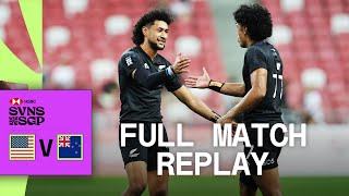 All Blacks 7s edge epic  USA v New Zealand  Singapore HSBC SVNS  Full Match Replay [upl. by Beau]