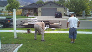 HOW TO INSTALL A VINYL FENCE SETTING VINYL FENCE POST [upl. by Anahsat]