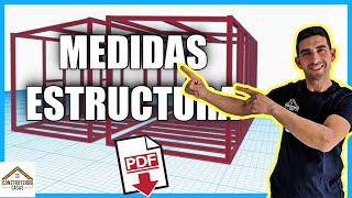 🔶 PLANOS y MEDICIONES de la ESTRUCTURA METALICA de la CASA PREFABRICADA 🔶 [upl. by Eustazio480]