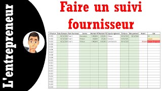 Faire un suivi fournisseurs sur Excel [upl. by Attenohs]