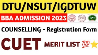 Dtu admission 2023  dtu bba admission 2023  dtu bba admission procedure 2023  dtu counselling [upl. by Nitsirc389]