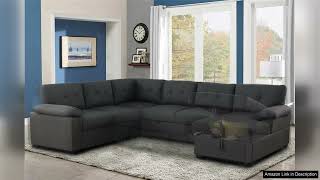 Sectional Sleeper Sofa with Pull Out Couch Bed U Shaped Sleeper Couch Review [upl. by Arluene]