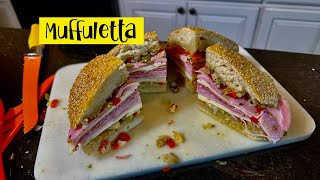 Muffuletta Sandwich with Homemade Muffuletta bread [upl. by Corsetti422]