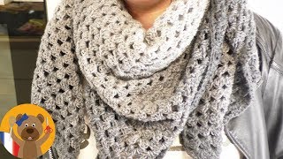 Crocheter une étole XXL  Super jolie écharpe avec une seule pelote  Rico Design Laine dégradée [upl. by Nylissej]