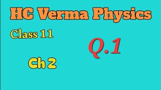 HC Verma Class 11Ch  2 Q1 Physics EXERCISE SOLVED Questions for JEE and NEET [upl. by Nanette]