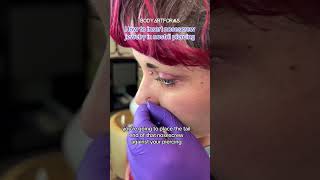 How to insert a corkscrew style nosescrew in a nostril piercing shorts [upl. by Ailuy855]