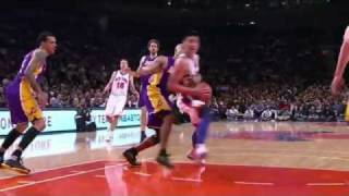 Jeremy Lin KILLER spin move on Derek Fisher Feb 10 2012 [upl. by Farhsa]