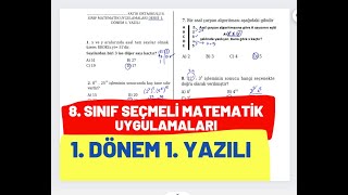 8 Sınıf Seçmeli Matematik Uydulamaları 1 Dönem 1 Yazılı Soruları [upl. by Anived385]