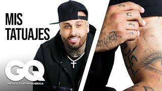 Nicky Jam nos explica el significado de sus tatuajes  Tattoo Tour  GQ México y Latinoamérica [upl. by Siari]