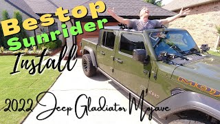 Bestop Sunrider Top install on my 2022 Jeep Gladiator Mojave  Best Mod yet [upl. by Ahtanoj]