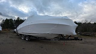 shrink wrapping 30ft boat [upl. by Veneaux224]