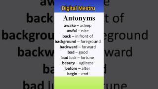 Antonyms 02antonyms english digitalteacher yuvarajmadha spokenenglish digitalclassroom [upl. by Denver]