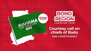 WATCH LIVE ⁠ Courtesy call on the chiefs of Badu Traditional Area Tain  Mahama4change2024 [upl. by Lahey]