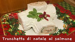 Tronchetto di Natale salato al salmone  RICETTA SENZA COTTURA FACILE E VELOCE [upl. by Nya]