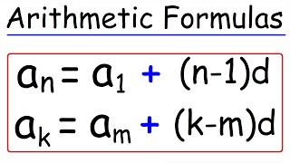 Arithmetic Sequences Formulas  Algebra Math [upl. by Anilra172]