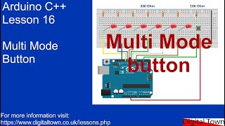 111 Arduino C  Lesson 16 Creating a multi mode button with Arduino Uno [upl. by Affer]