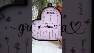 Ornament First Mom Now Grandma  Personalized Wooden Ornament [upl. by Hecker]