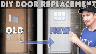 How To Replace An Old Exterior Door With A New Prehung Door [upl. by Brownley]