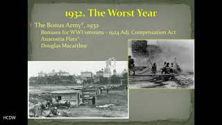 HIST 112 US 1877 present Chapter 22 part 3 1932 The Worst Year [upl. by Aikehs]