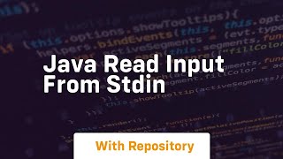 java read input from stdin [upl. by Sucul]